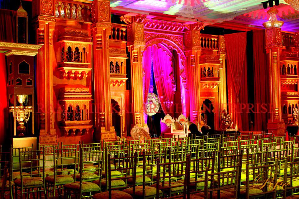 sangeet stage backdrop for wedding stage looks beautiful design of stage were singing artist perform their activity and singing wedding songs 