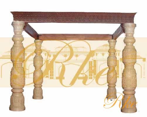 wooden colour four pillar mandap for wedding decoration and wedding stage decoration