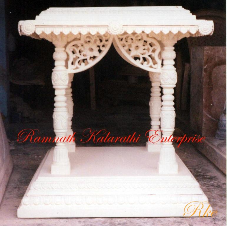 temple design for wedding mandap stage for ganesha welcome statue